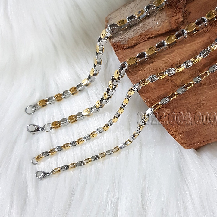 Dây chuyền sên trắng vàng, dây chuyền nam cực bụi  DZ1837.