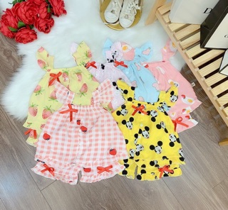 Combo bộ lanh lụa cánh tiên cho bé