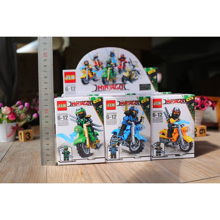 Mô hình khủng long lắp ráp, hiệp sĩ lái moto, ninja cưỡi ngựa - đồ chơi lắp ráp mô hình