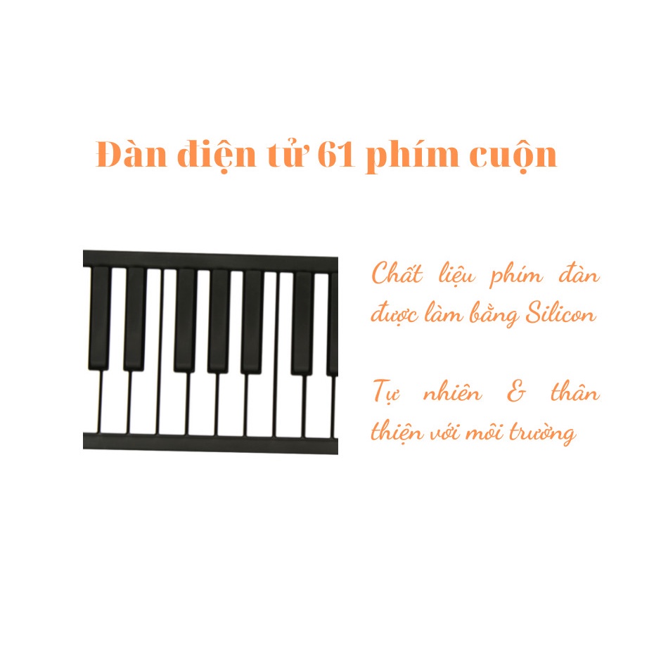 Đàn Piano Điện S10 Dạng Cuộn Tiện Lợi 61 Phím Cho Bé Đam Mê Âm Nhạc