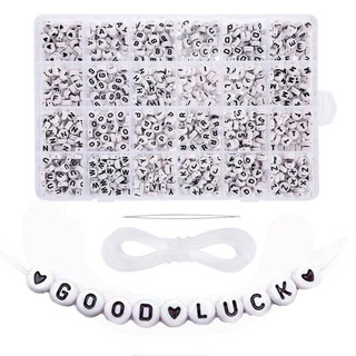 1200 Chiếc Bảng Chữ Cái Hạt Chữ DIY Đồ Chơi Xếp Hình Vòng Cổ Handmade Dây Hạt Bộ Giáo Dục