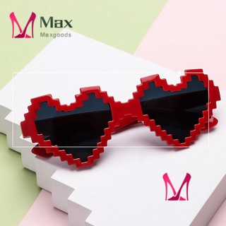 Kính Mát Hình Trái Tim Nhiều Màu Sắc Phong Cách Mosaic Dùng Hóa Trang Tiệc Sinh Nhật