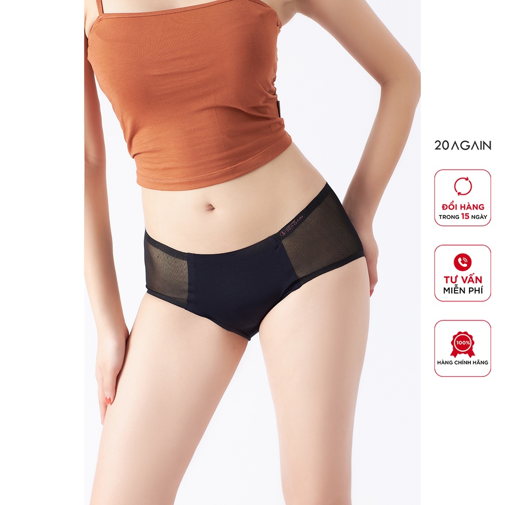 Quần lót nữ không đường may phối lưới 20Again, kháng khuẩn khử mùi, sexy quyến rũ QUA0092 | BigBuy360 - bigbuy360.vn