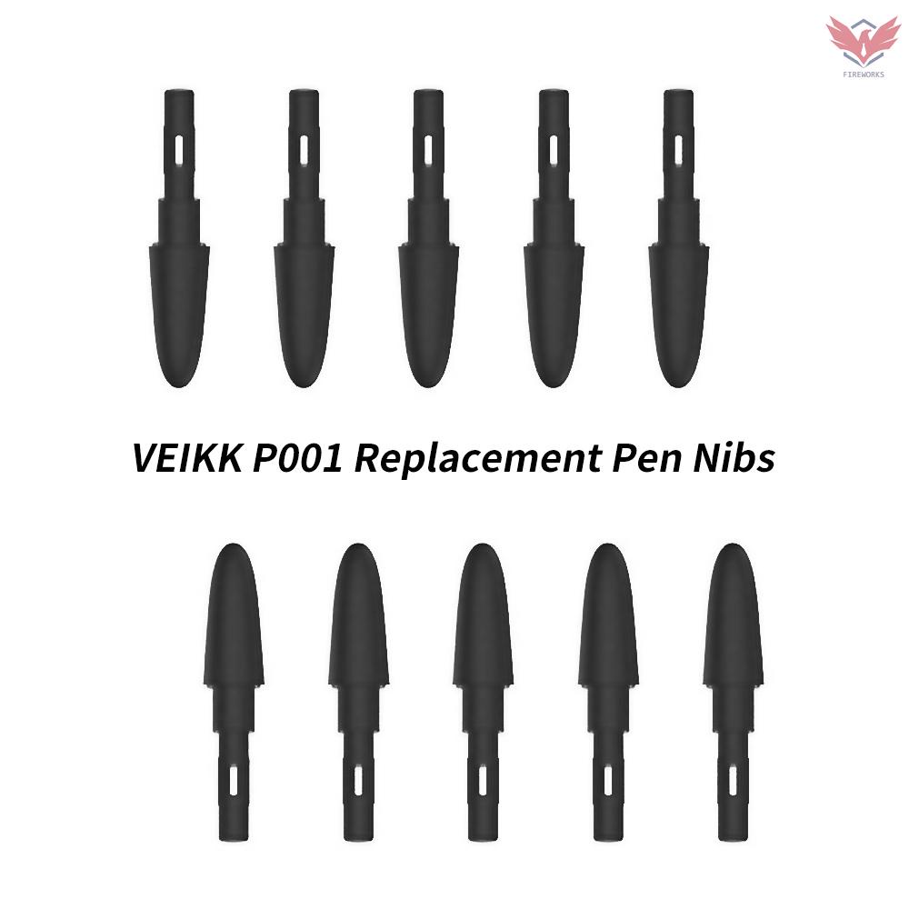 Bộ 10 ngòi bút cảm ứng thay thể chống mài mòn VEIKK S640 A30 VEIKK P001 dành cho máy tính bảng đồ hoạ