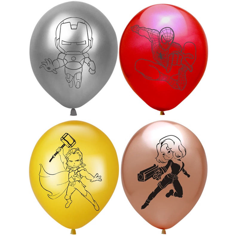 Bóng Bay Cao Su 12 inch In Hoạt Hình Người Nhện / Người Sắt Màu Xanh Lá Cây Khổng Lồ Co Giãn Trang Trí Tiệc Sinh Nhật Cho Bé