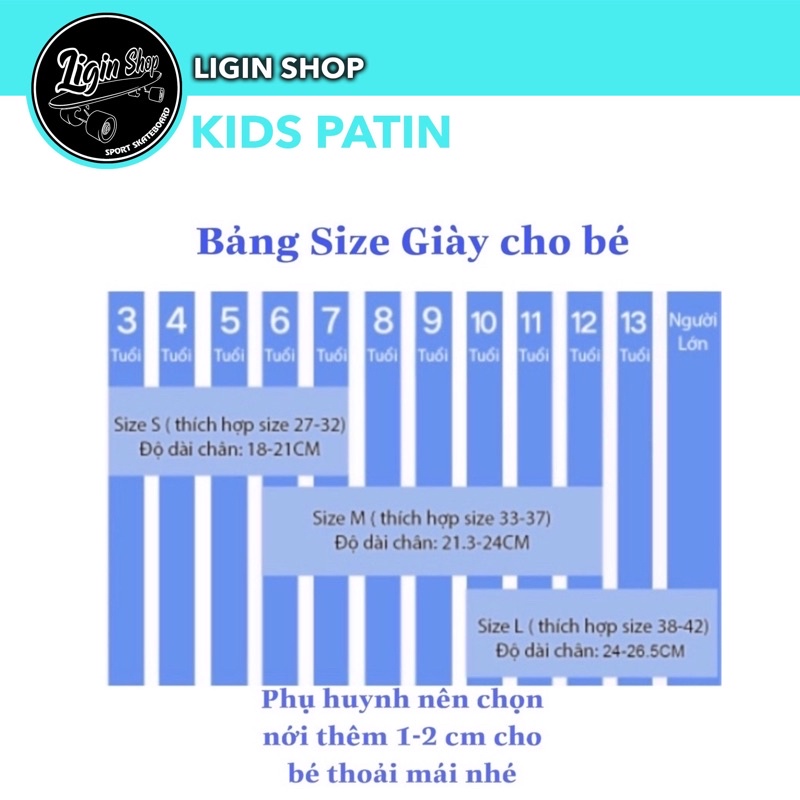 Giày trượt patin trẻ em, giày patin tặng kèm bảo hộ nón (xiao).