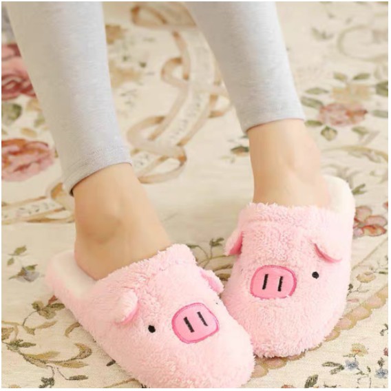Dép bông đi trong nhà hình heo hồng siêu xinh siêu dễ thương