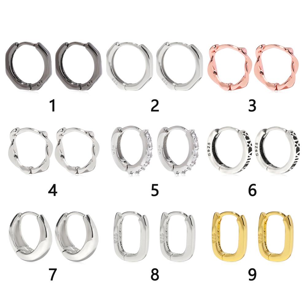 Khuyên Tai Dạng Vòng Hình Học Thời Trang Cho Nam &amp; Nữ 1