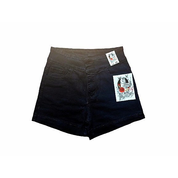 Quần Sọt Jean Nữ Co Giãn Mạnh Màu Đen Trơn Lưng Cao 2 Nút Siêu Tôn Dáng Có Size Đại