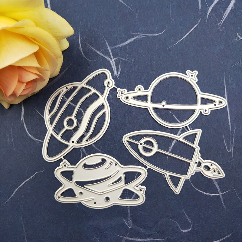 Khuôn Cắt Giấy Làm Từ Kim Loại Hình Hành Tinh Trang Trí Scrapbook