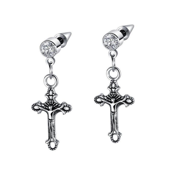 Bông Tai Nam Hình Thánh Giá Titan Ko Rỉ TT 2021 - 1 Cặp