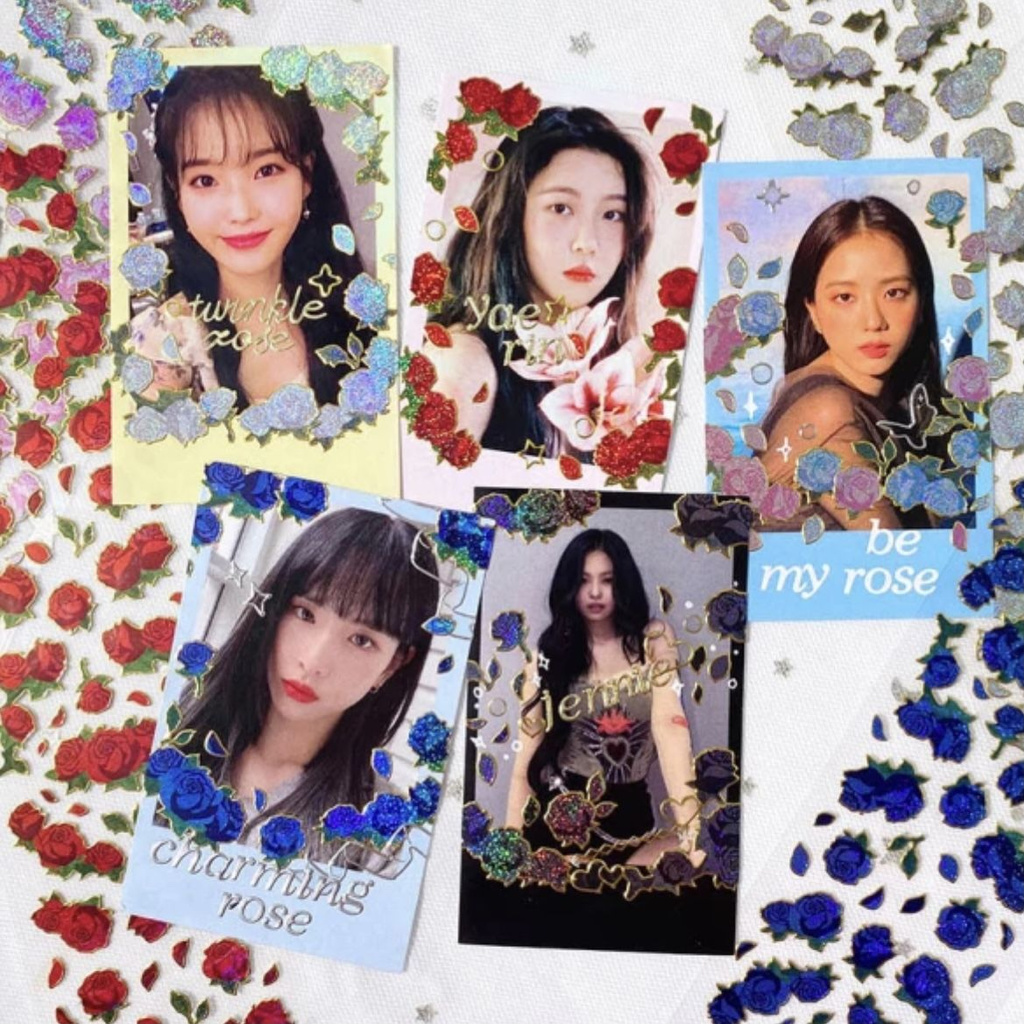 Thẻ hình dán laser hình Rose trang trí tự làm