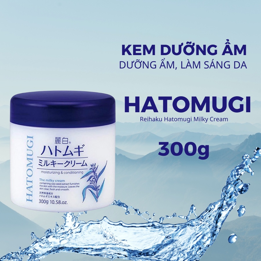 Kem dưỡng ẩm Hatomugi 300ml dưỡng ẩm trắng da chiết xuất ý dĩ hàng Nhật