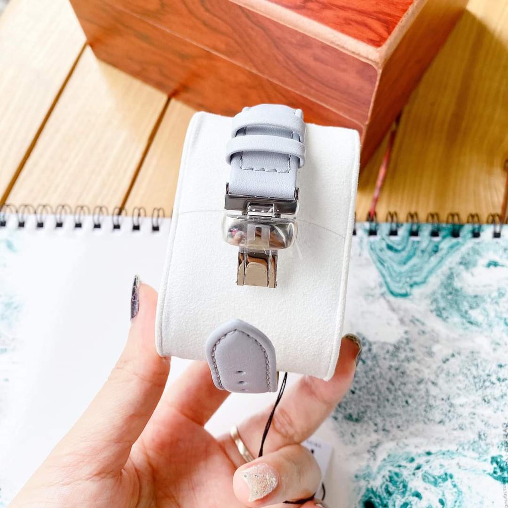 Đồng hồ Nữ chính hãng Tissot 1853 Couturier T035.210.16.031.02 Size 32,Mặt trắng,Lịch ngày-Máy Pin Quartz-Dây da xanh