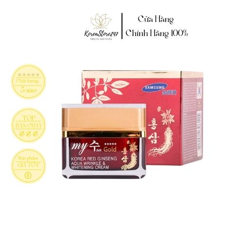 Kem Dưỡng Da Hồng Sâm My Gold Hàn Quốc 50ml Ngày Đêm,Dưỡng Ẩm Trắng Da,Mờ Thâm Nám KoreaStore247
