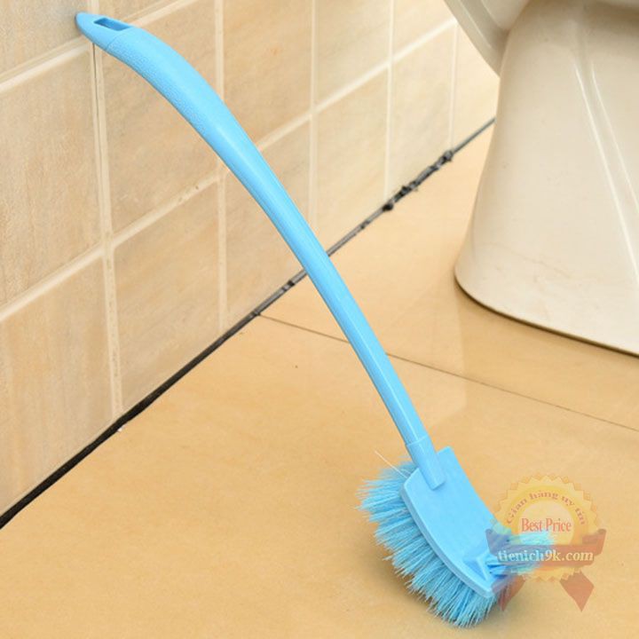 Bàn chải cọ rửa nhà tắm 2 đầu đa năng vệ sinh bồn cầu toilet có tay cầm cán dài