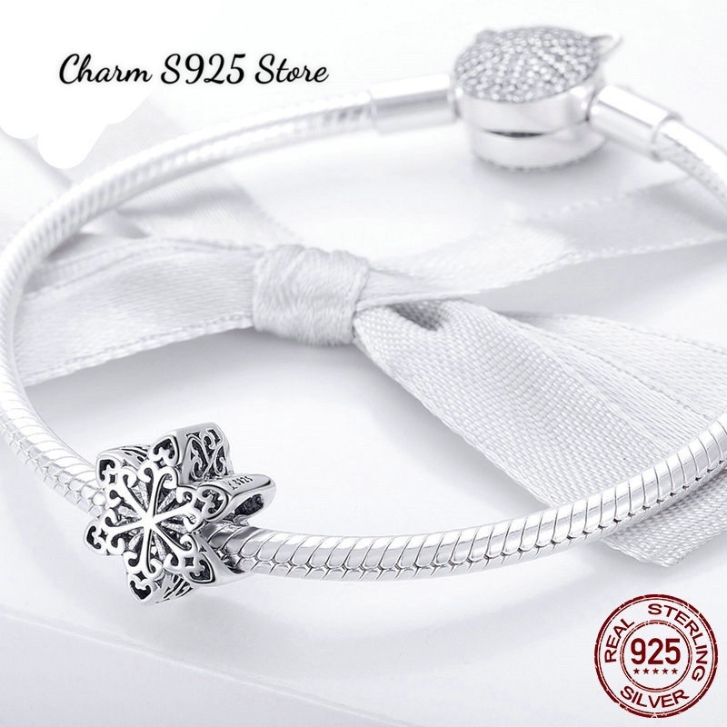 CHARM HOA TUYẾT TRẮNG BẠC S925 HÀNG CHÍNH HÃNG CAO CẤP