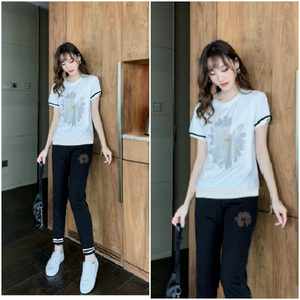 SÉT BỘ THỜI TRANG ĐÍNH CƯỜM ĐÁ HOA