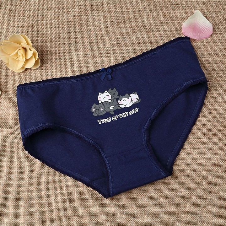 Sét 04 quần Lót Cotton Quảng Châu hình cute kháng khuẩn xuất Nhật Q3