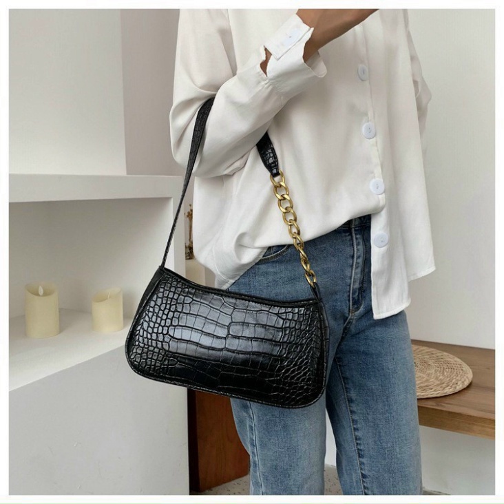 Túi kẹp nách đeo chéo nữ thời trang da vân cá sấu style TKNA08 + ảnh thật BAH SC