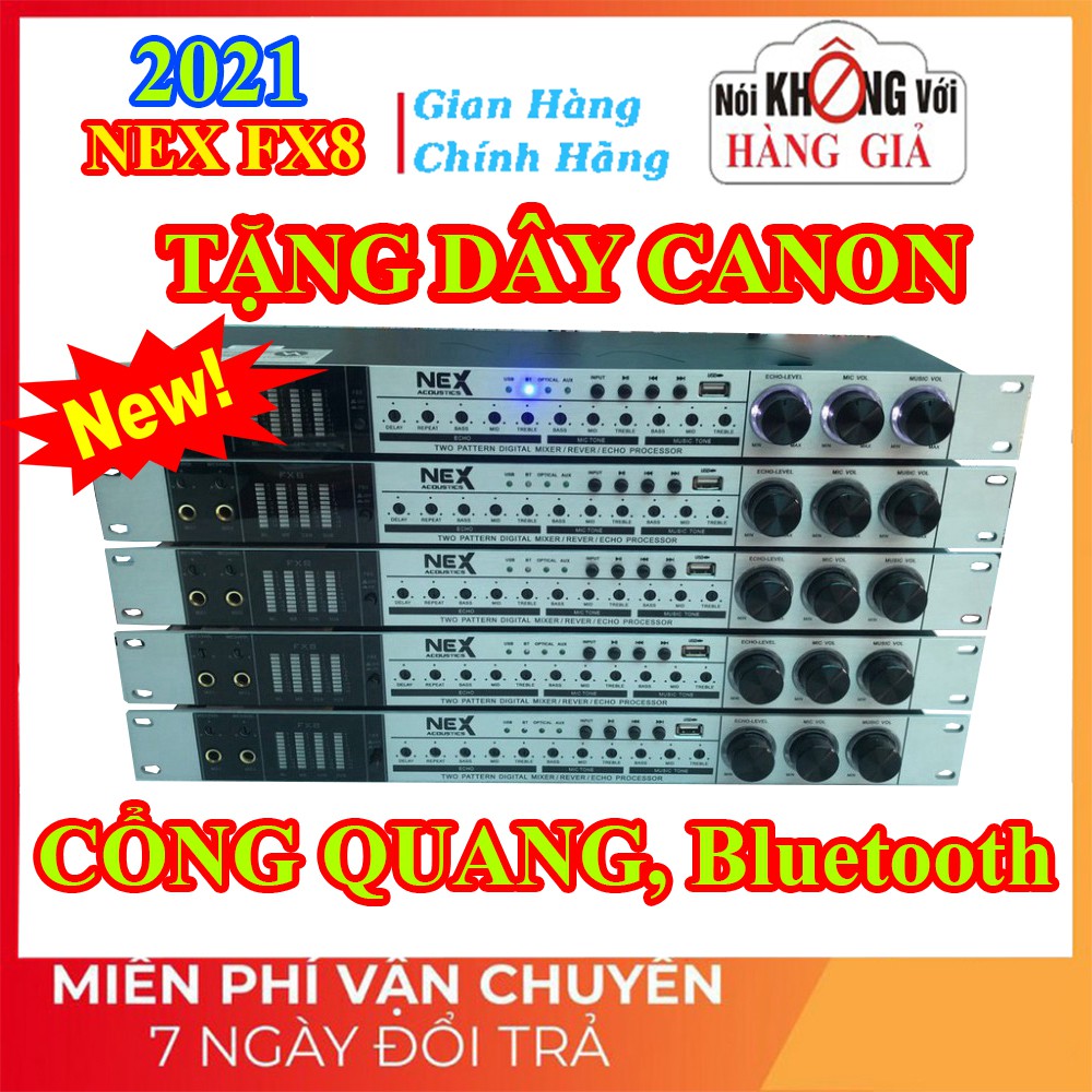 Vang cơ NEX FX8,TẶNG DÂY CANON Vang cơ chống hú có Bluetooth cổng quang, vang số BẢO HÀNH 6 THÁNG TOÀN QUỐC