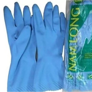 1 đôi Găng tay cao su Nam Long, bao tay cao su rửa chén, giặt đồ, lau nhà.... (dài đến giữa cẳng tay) màu xanh