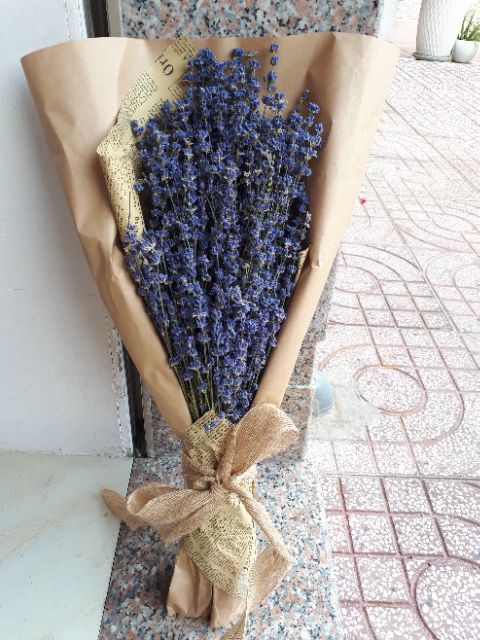 Bó hoa khô hoa lavender 130g (nhập Anh, nhập Pháp) KÈM VIDEO HÌNH THẬT, tặng kèm túi thơm