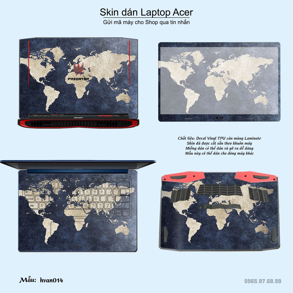 Skin dán Laptop Acer in hình Hoa văn nhiều mẫu 3 (inbox mã máy cho Shop)