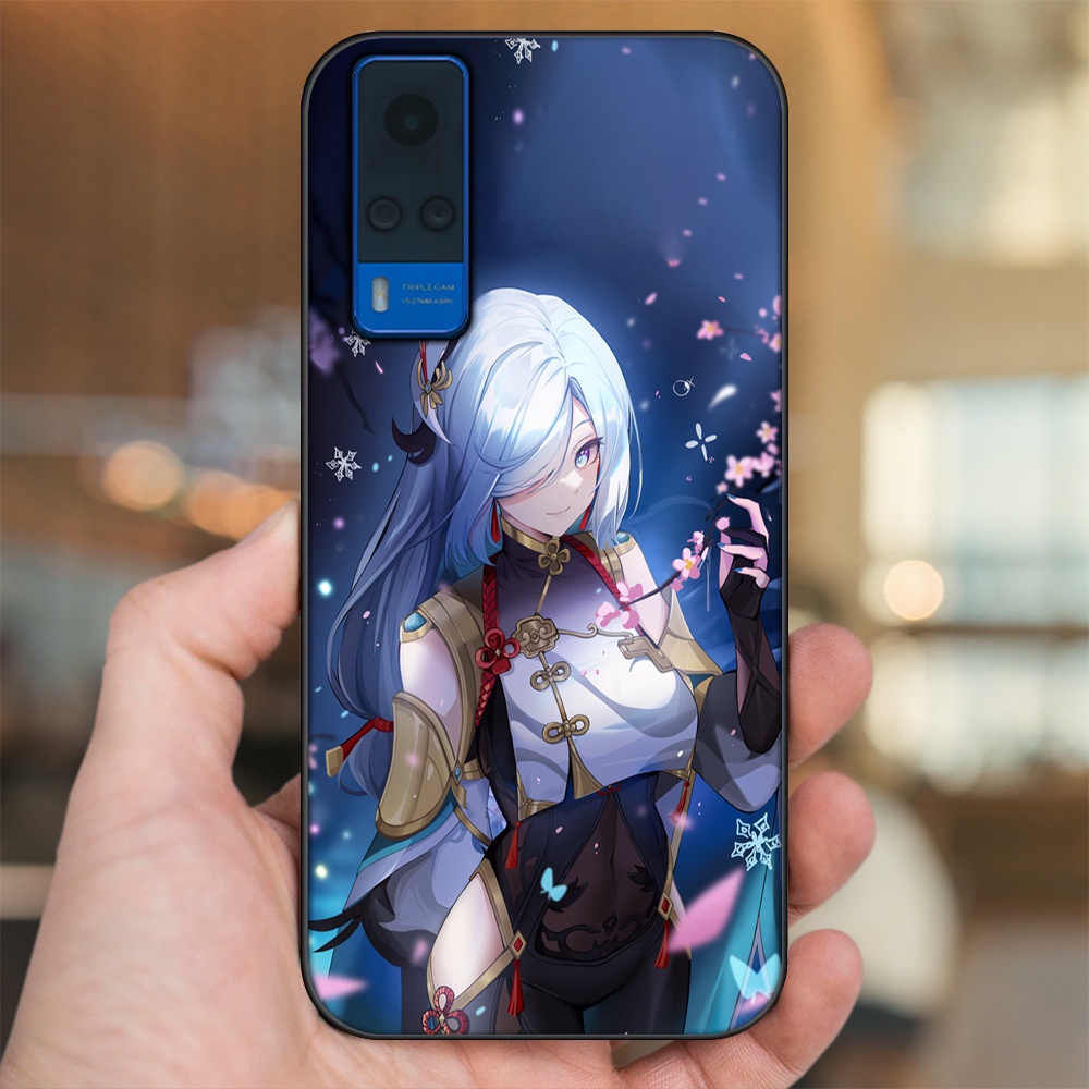 Ốp lưng Vivo Y51 2020, Y53s viền đen in hình Shenhe Genshin Impact