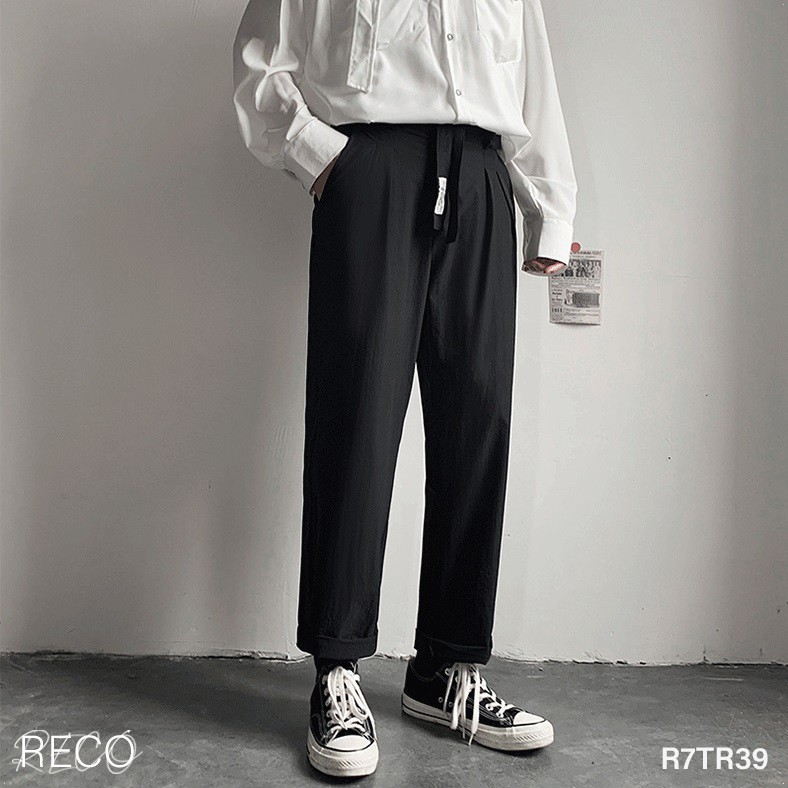 Quần vải nam nữ Hàn Quốc dáng rộng Trousers Loose R7TR39
