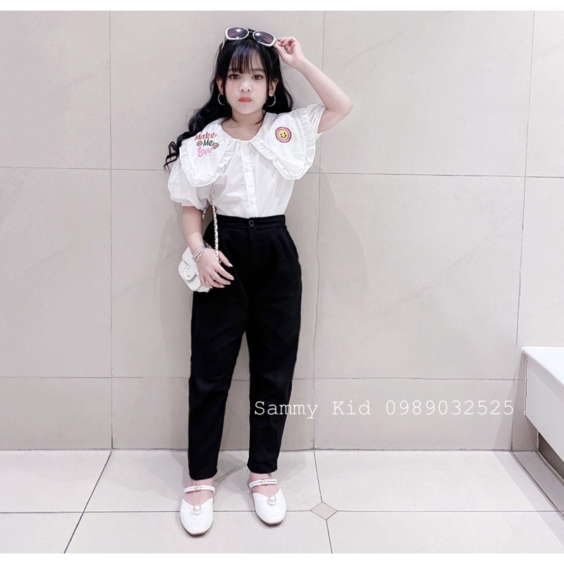 Set đi học Somi Thêu quần baggy cho bé gái 16-41kg nhẹ nhàng nữ tính