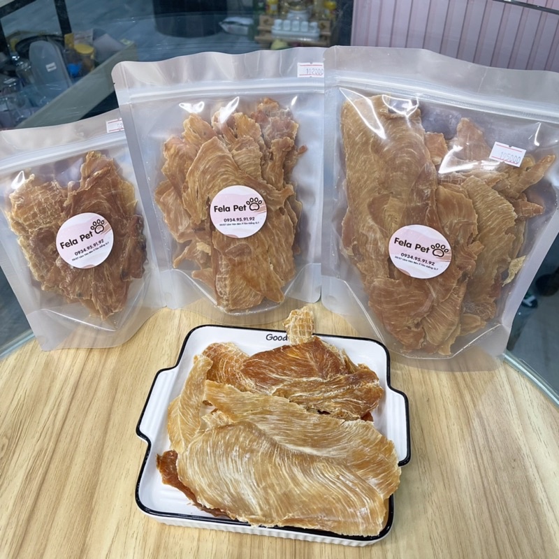 Ức gà sấy homemade cho chó