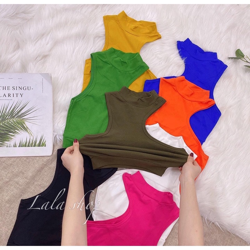 áo croptop sát nách cổ cao kiểu hàng thái loại 1 xịn đẹp ( hình thật 100%)