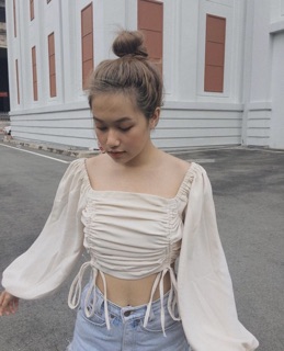 Áo croptop rút dây 2 bên