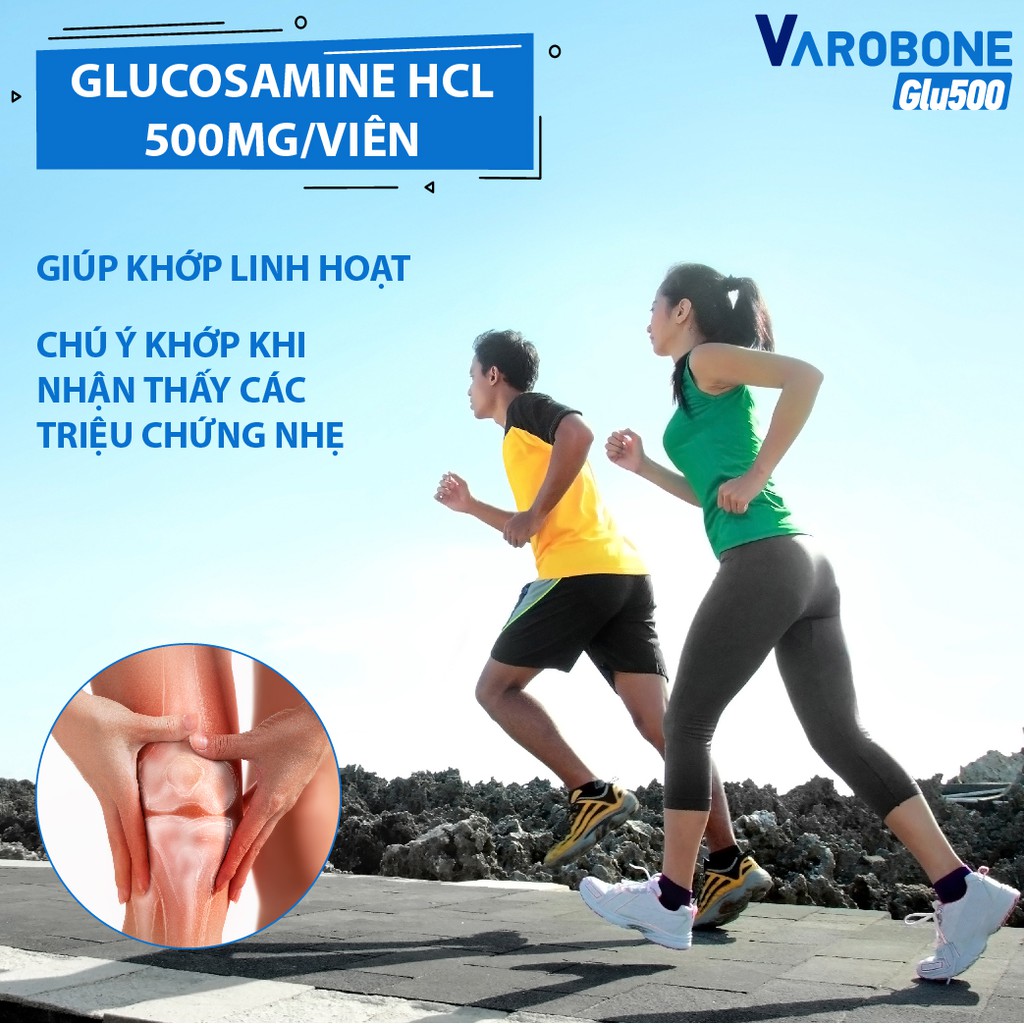 Viên Uống SHINPOONG VAROBONE GLU500 Bổ Sung Glucosamin Giúp Khớp Linh Hoạt - Hộp 60 Viên.