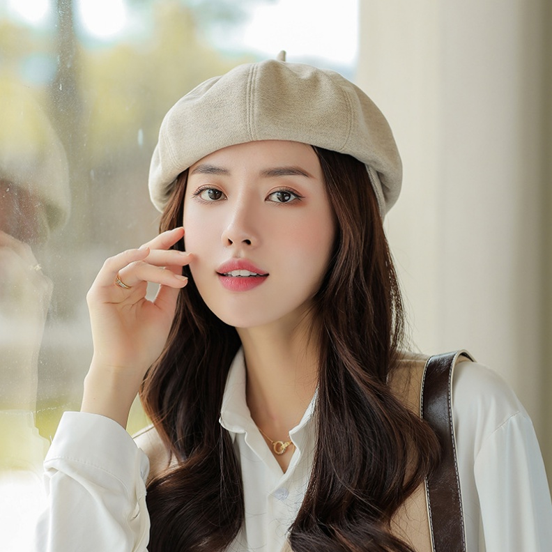 Nón bí vành ngắn đội được 2 kiểu chất liệu da lộn dày dặn dành cho nữ phong cách Hàn Quốc mới