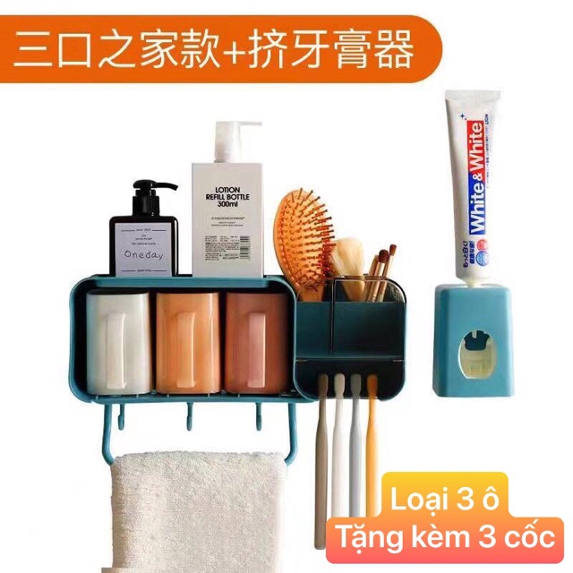 BỘ KỆ + CỐC + MÓC TREO BÀN CHẢI