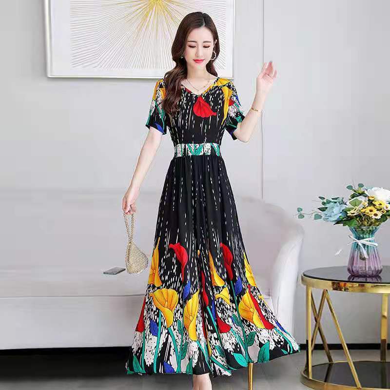 Đầm Giả Lụa Thời Trang Thanh Lịch Cho Phụ Nữ Trung Niên | BigBuy360 - bigbuy360.vn