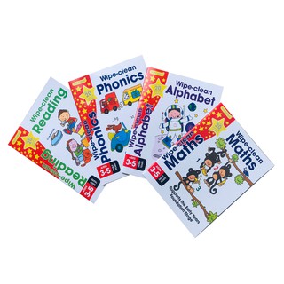 Sách: Gold Stars Wipe Clean : Combo 4 cuốn ( Mahts - Phonics - Reading - Alphabet )
