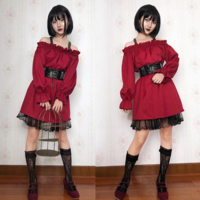 Váy đỏ- gothic- punk style | BigBuy360 - bigbuy360.vn