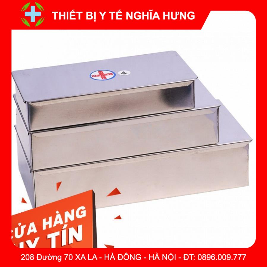 Hộp Inox chữ nhật đựng dụng cụ y tế, spa làm đẹp các cỡ