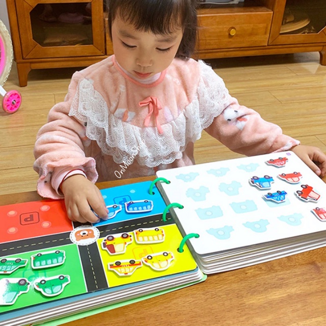Học liệu bóc dán 16 chủ đề toán học, học liệu busy book bóc dán toán thông minh cho bé phát triển tư duy toán học