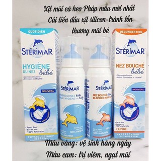 Xịt mũi Cá Heo Cam vag Xanh Stérimar Pháp
