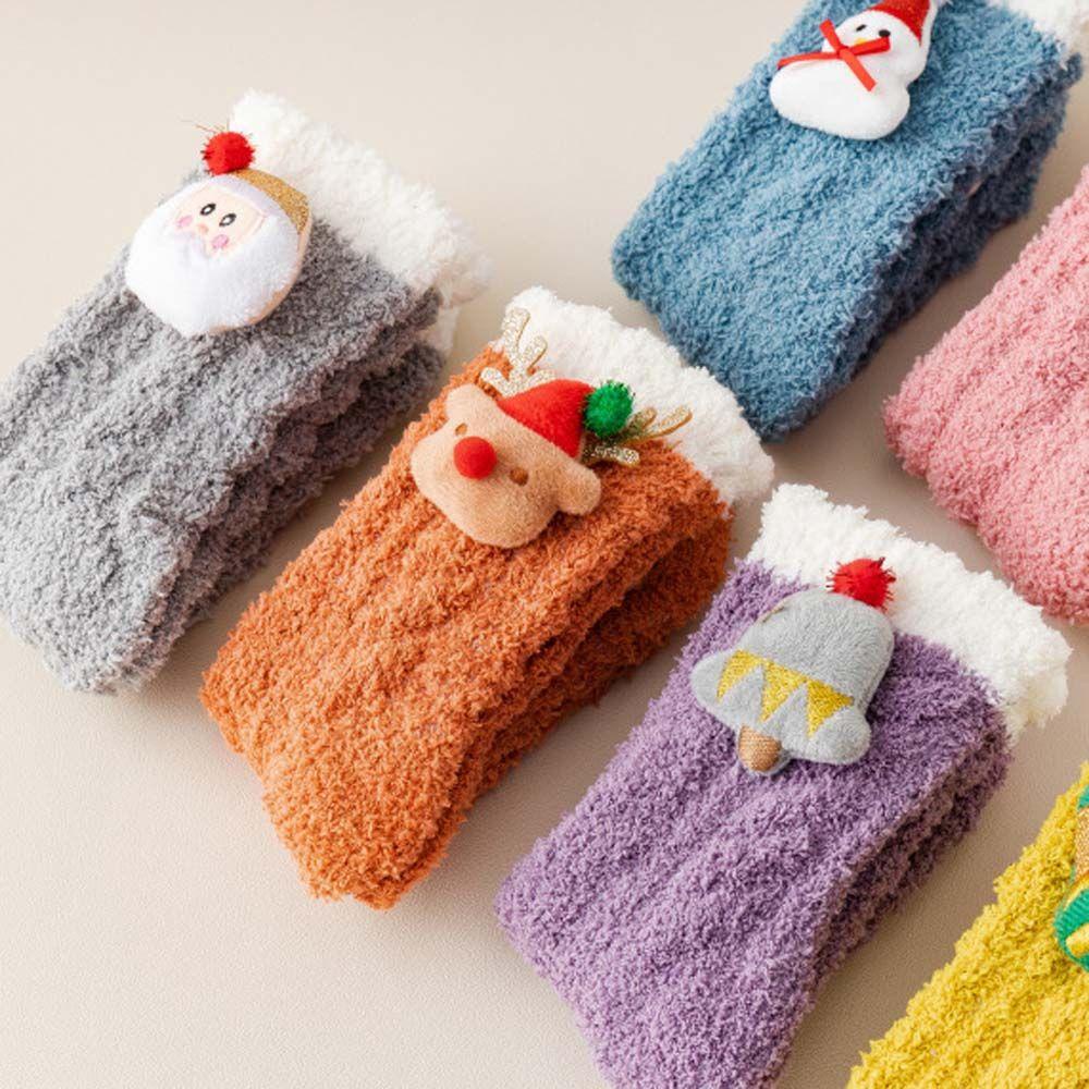 IVORY Đôi Vớ Thoáng Khí Họa Tiết Giáng Sinh Đáng Yêu