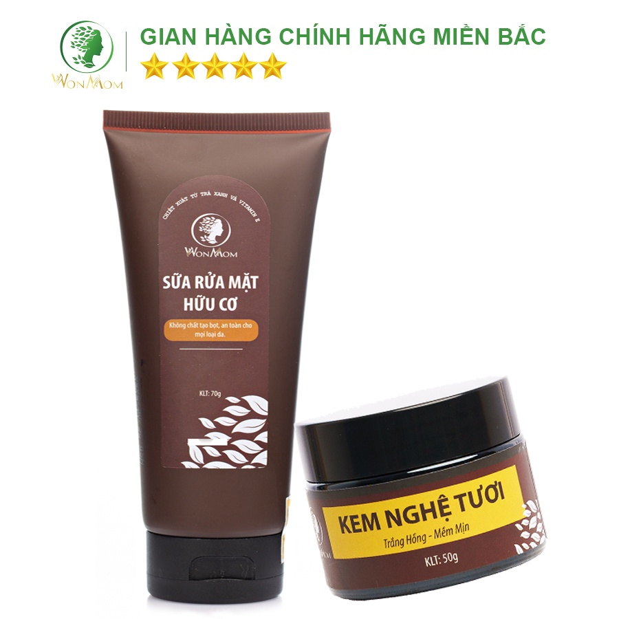 Bộ làm sạch và dưỡng trắng da mặt Wonmom