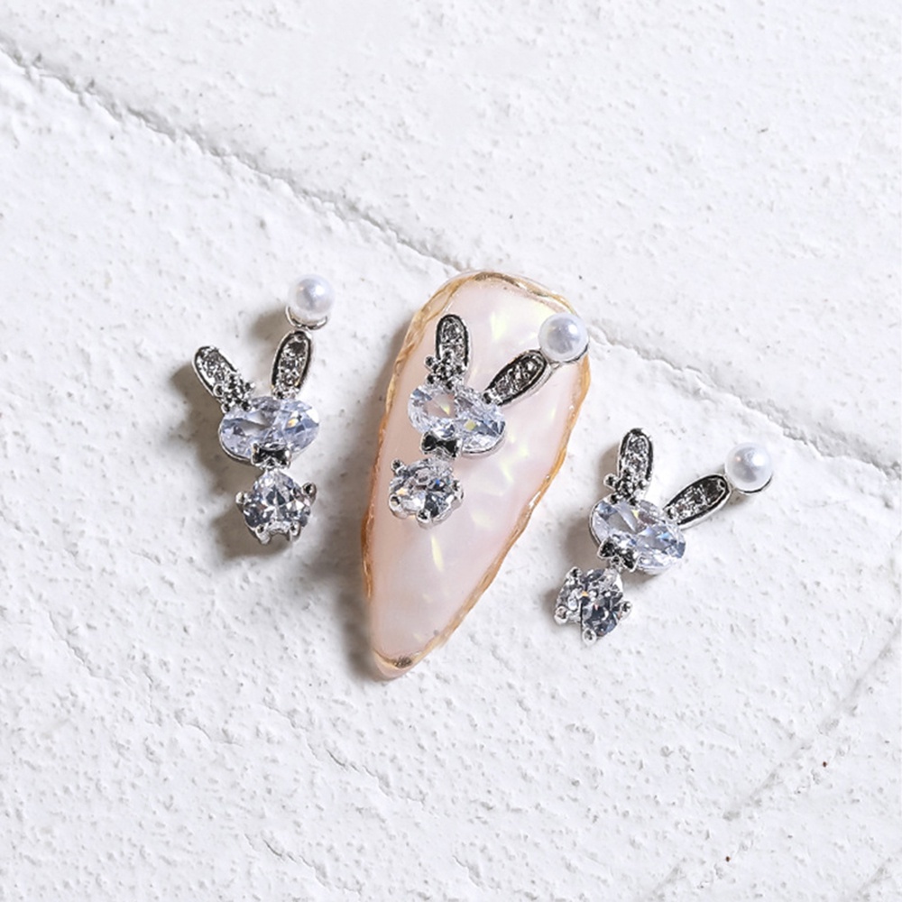 1 Phụ Kiện Trang Trí Móng Tay Hình Thỏ/Gấu Hoạt Hình 3D Diy