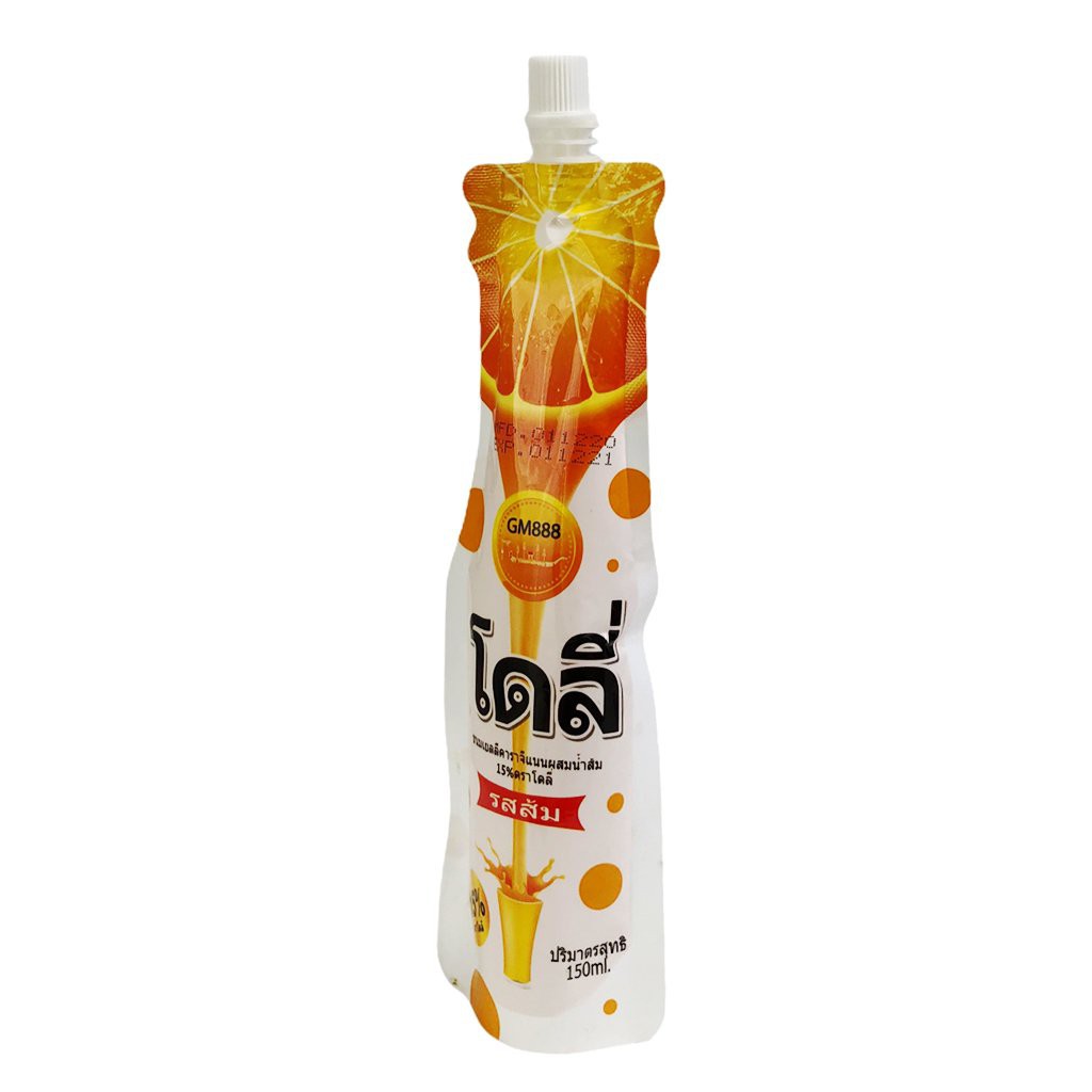Túi thạch trái cây vị cam Dolie GM888 Thái Lan 150ml rau câu uống Thái Lan GM888 Thailand orange jelly