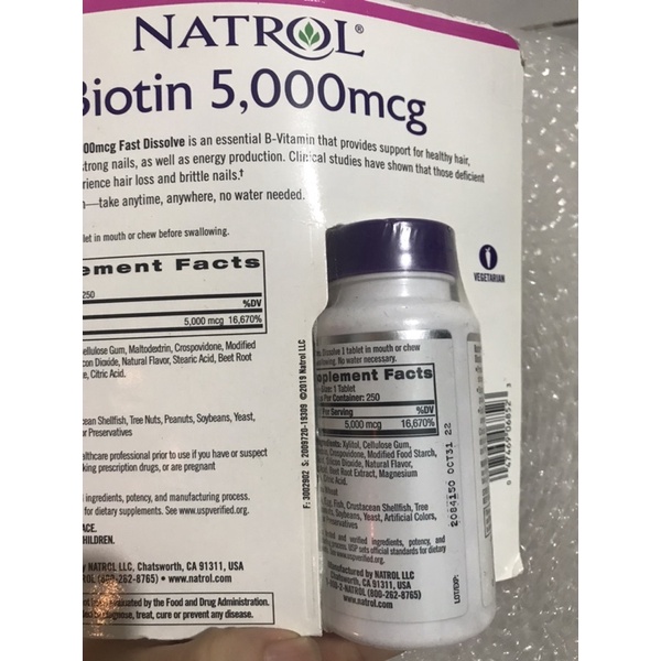 viên ngậm NATROL BIOTIN BEAUTY