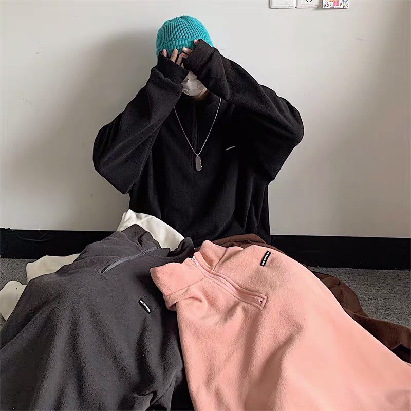 ÁO NỈ SWT CỔ KHOÁ LOGO UNISEX NAM NỮ [ RẺ VÔ ĐỊCH ] | BigBuy360 - bigbuy360.vn