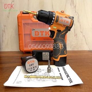 Máy khoan , vít pin cầm tay 18V - DTK mini _ động cơ không chổi than , Tặng kèm phụ kiện
